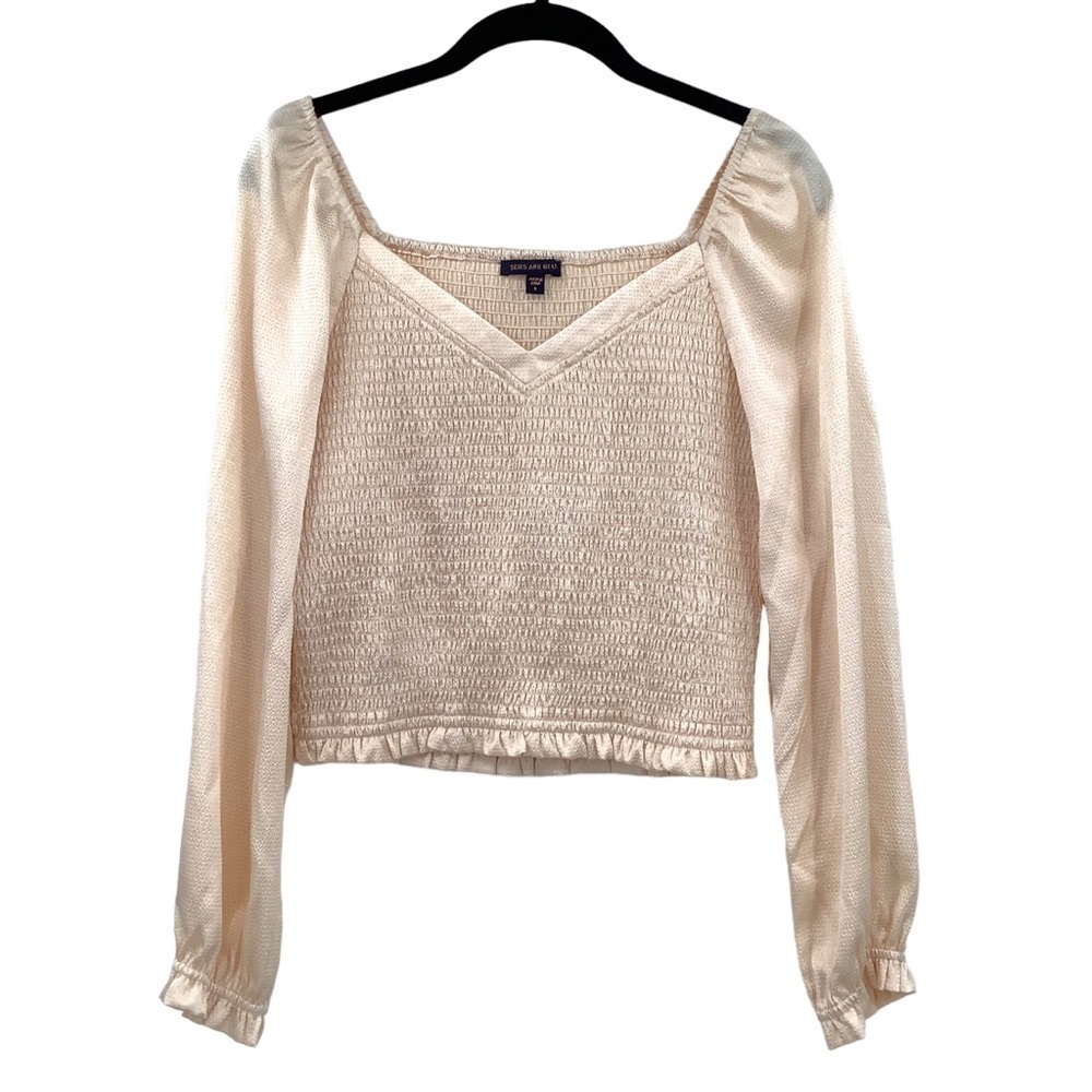 Skies Are Blue Long Sleeve Crop Top Size Small